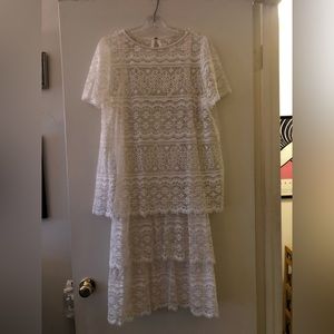 Carley Circle 2Piece Lace Dress Size 14 Cream color